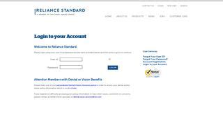 reliance standard advisor login